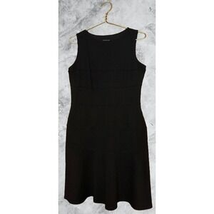 Enfocus Studio Womens Black Sleeveless Fit Flare Textured Dress Size 10 13249